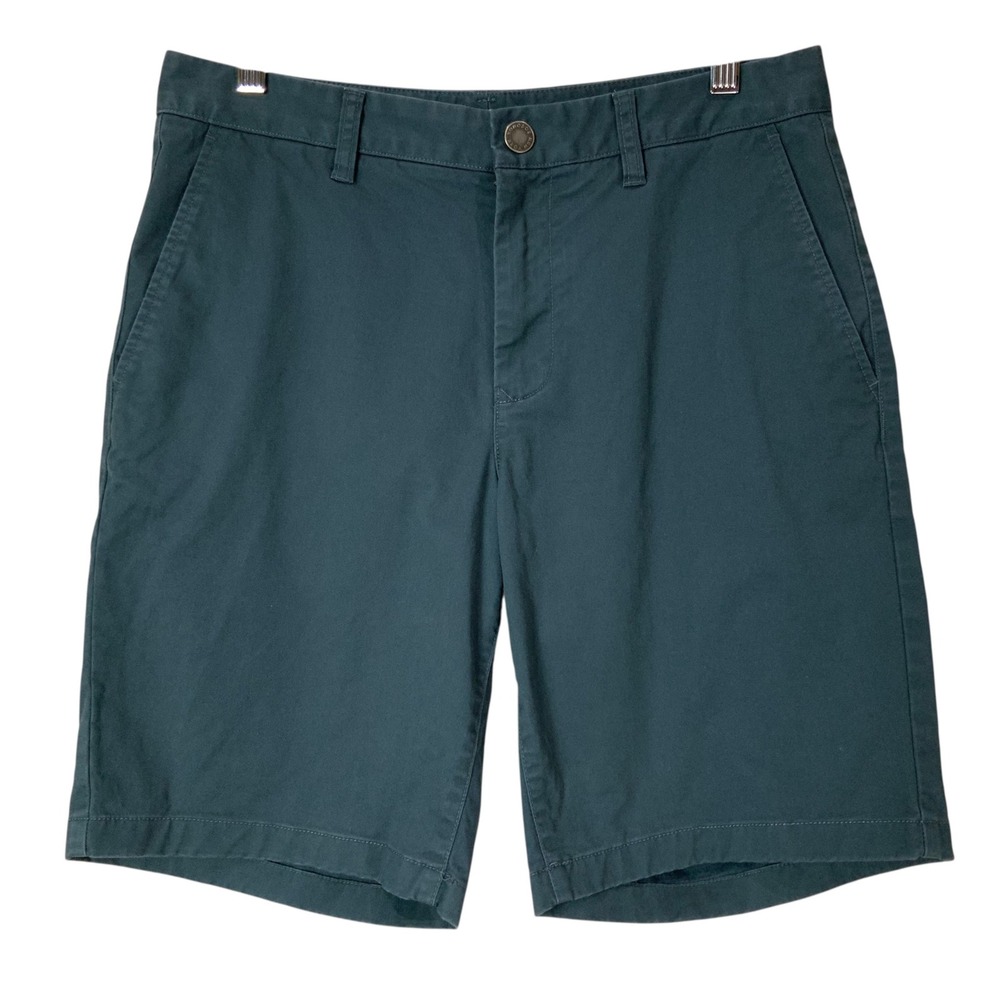 Bonobos Standard Fit Teal Green Chino Shorts 30 Button Zip Fly 9in Inseam